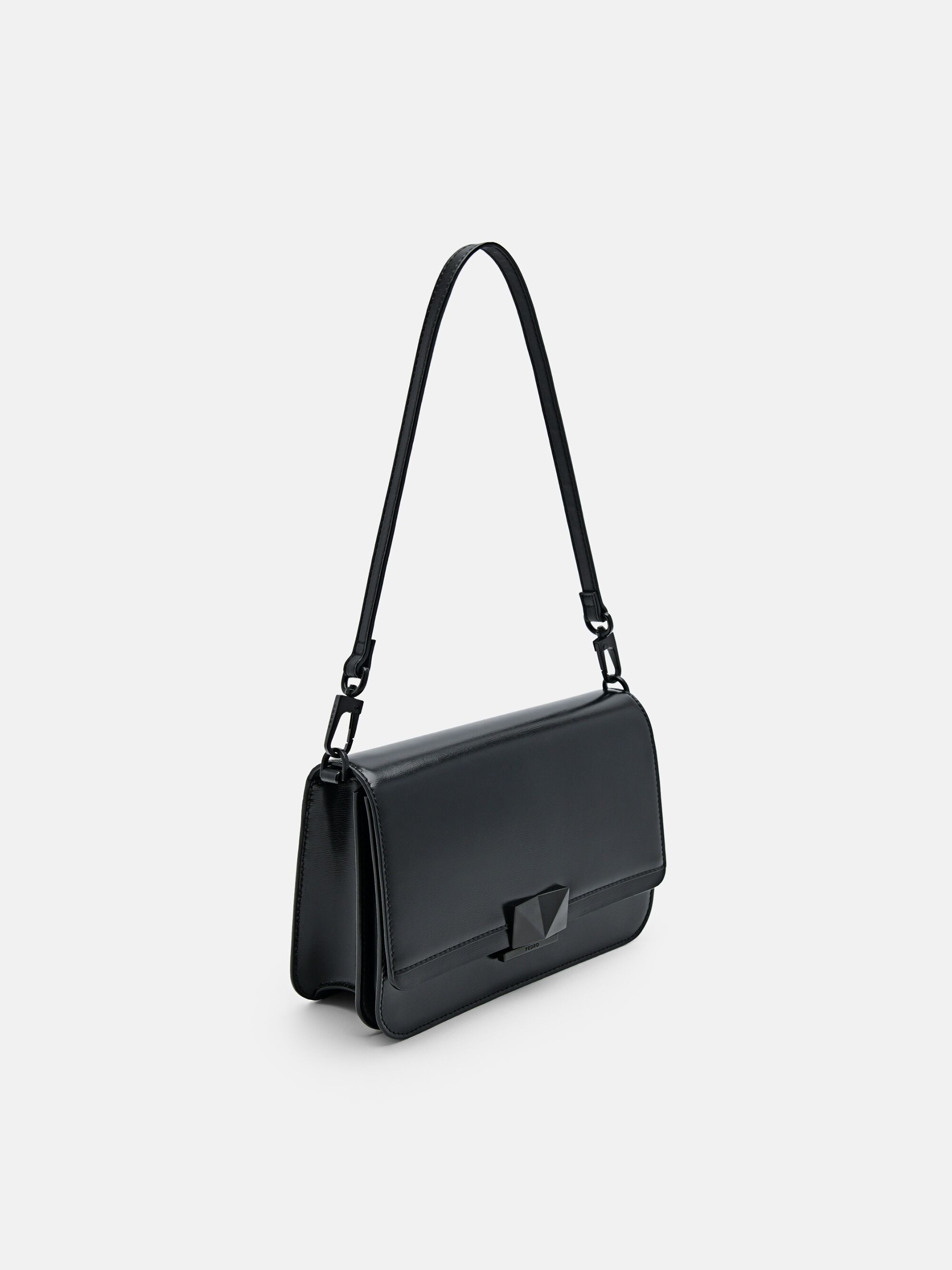 PEDRO Studio Pixel Leather Shoulder Bag, Black, hi-res