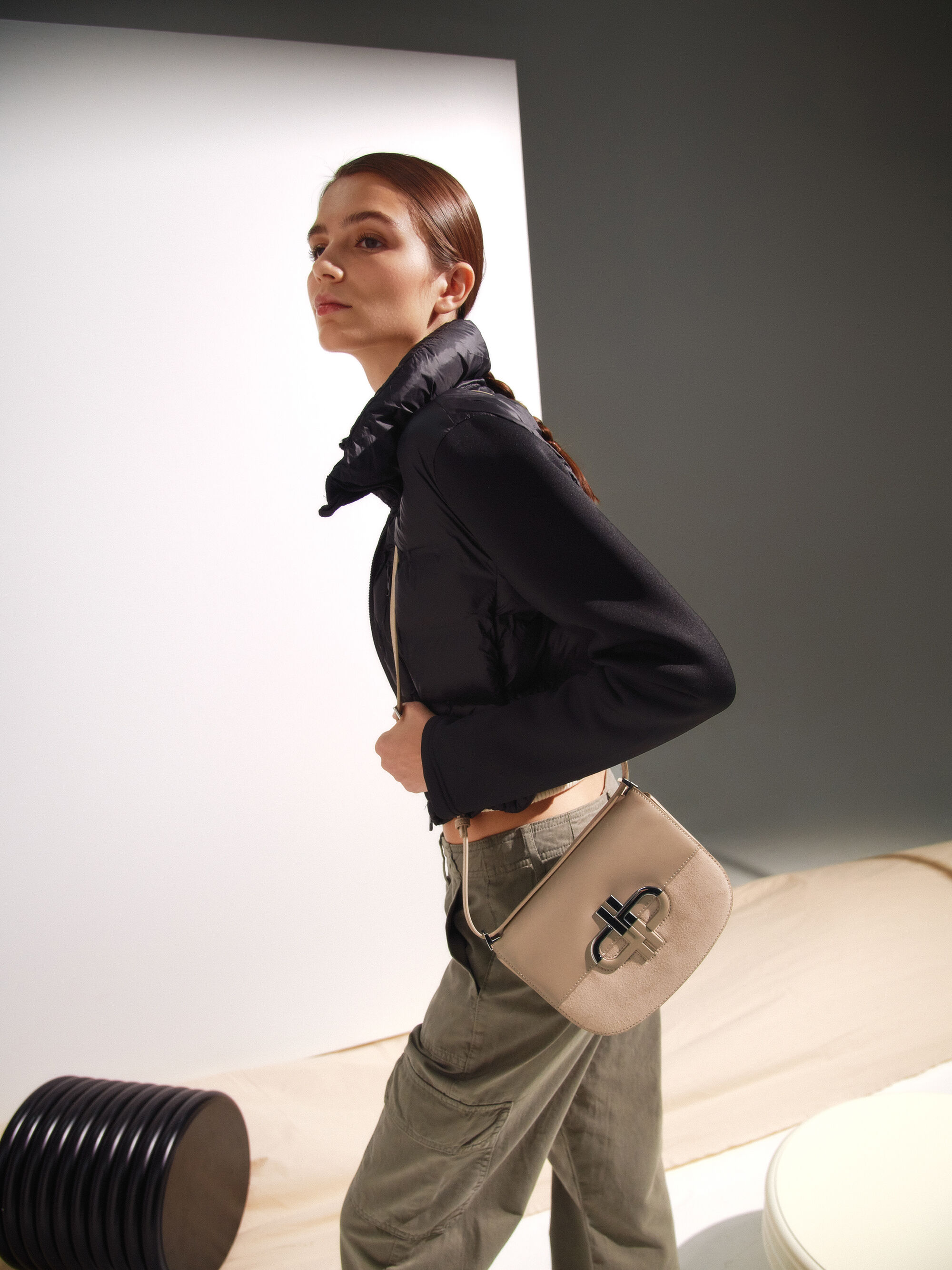 PEDRO Icon Leather Shoulder Bag, Taupe, hi-res