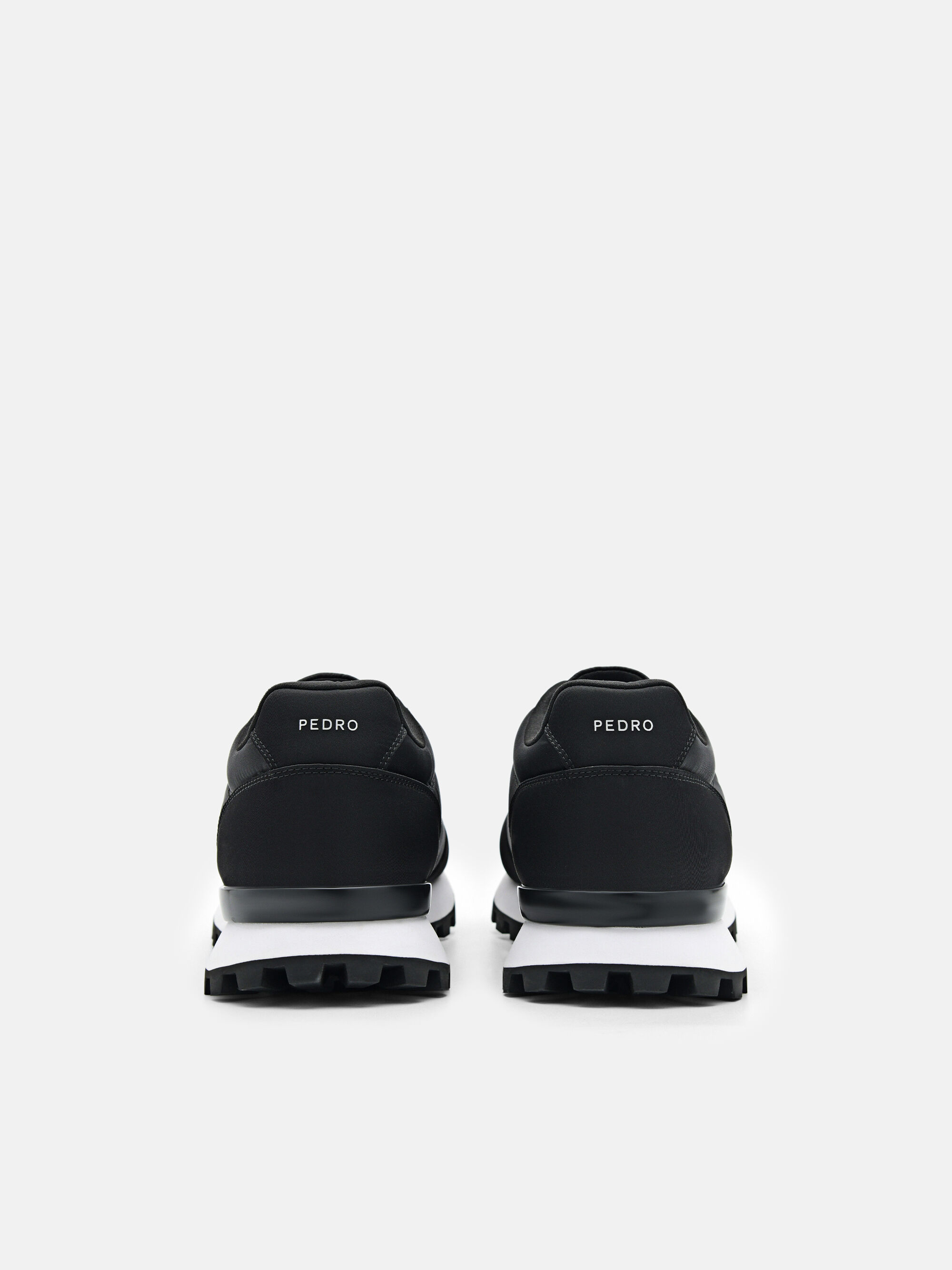 Giày sneakers cổ thấp Track Nylon, Đen, hi-res