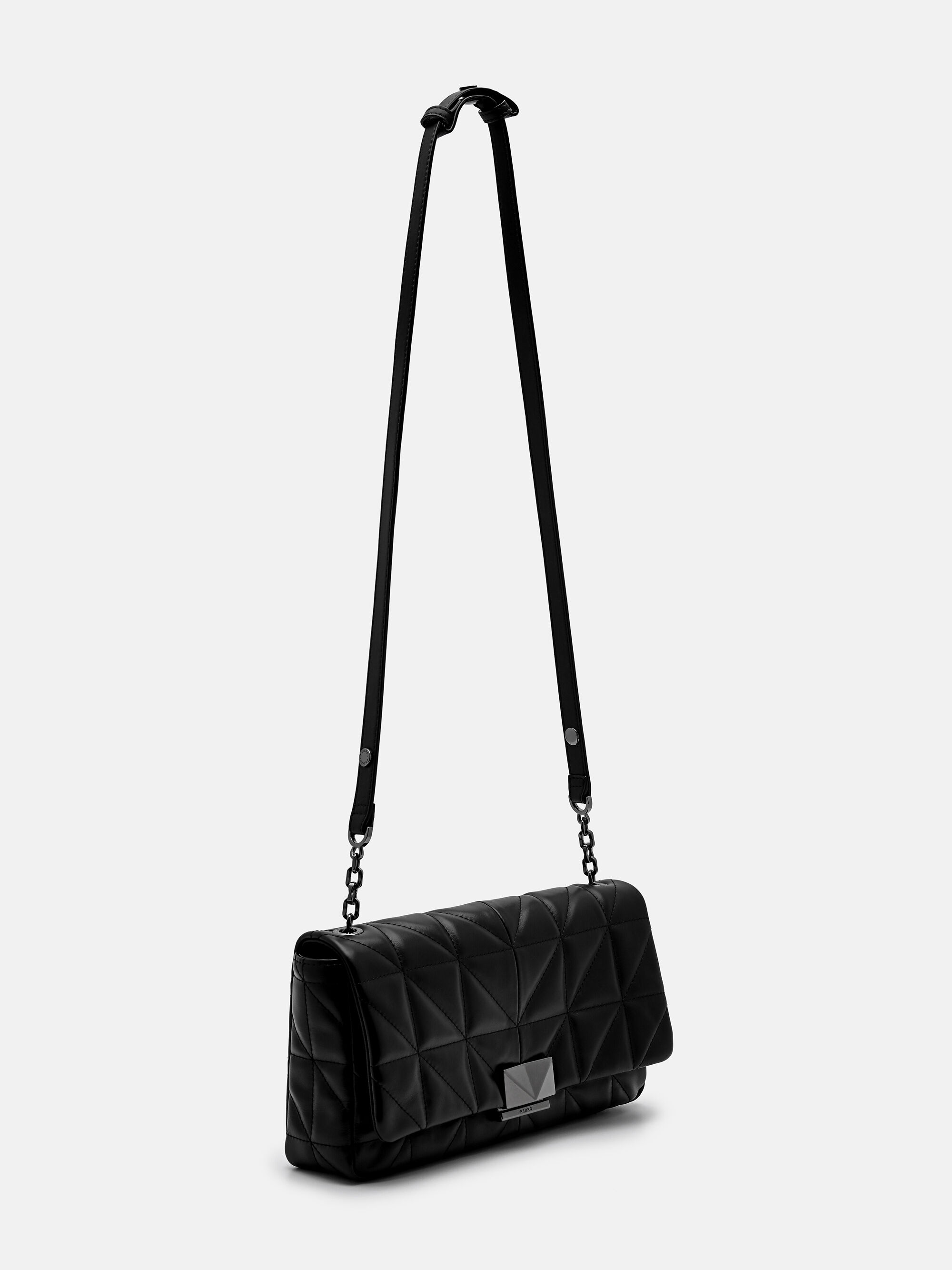 PEDRO Studio Leather Shoulder Bag in Pixel, Black, hi-res