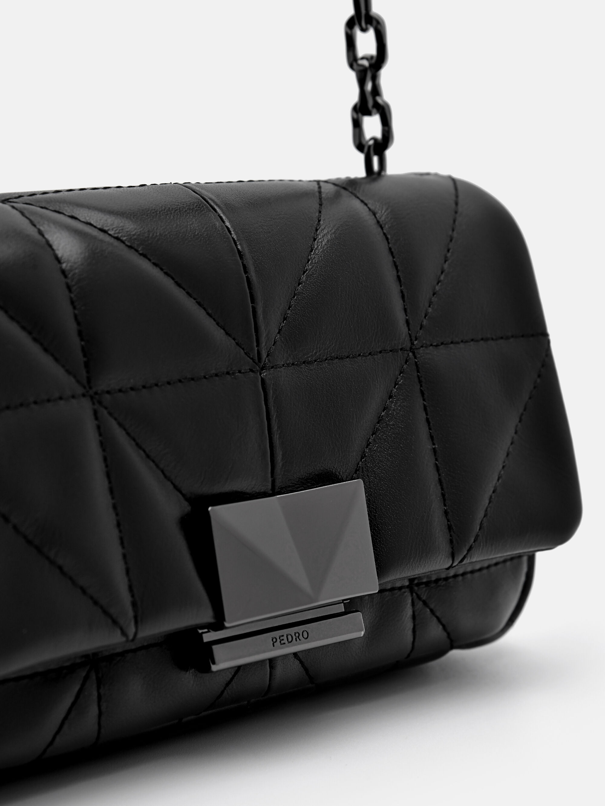 PEDRO Studio Leather Mini Shoulder Bag in Pixel, Black, hi-res