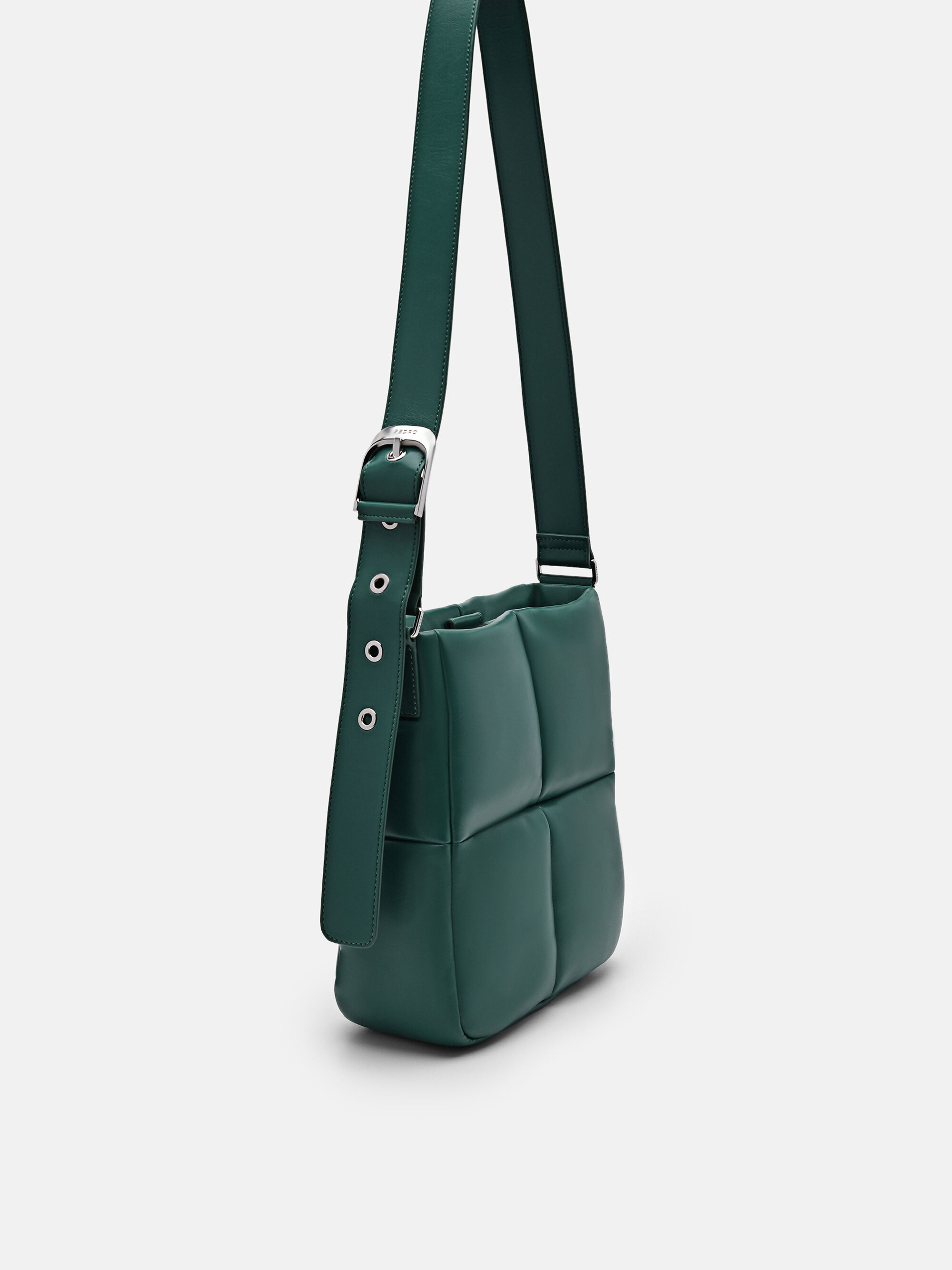 Helix Quilted Shoulder Bag, Green, hi-res