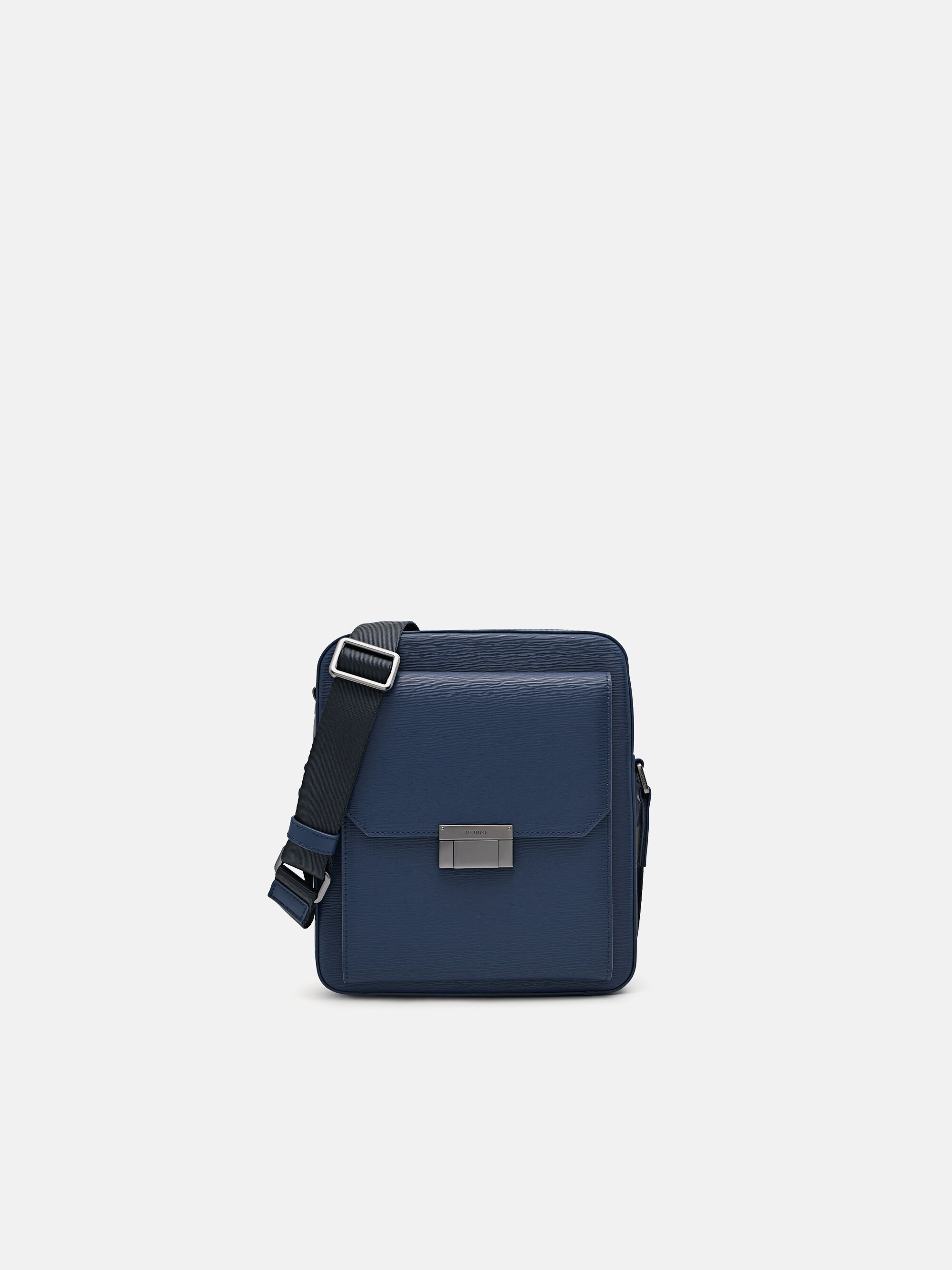 Túi đeo chéo phom chữ nhật Henry Leather, Xanh Navy, hi-res