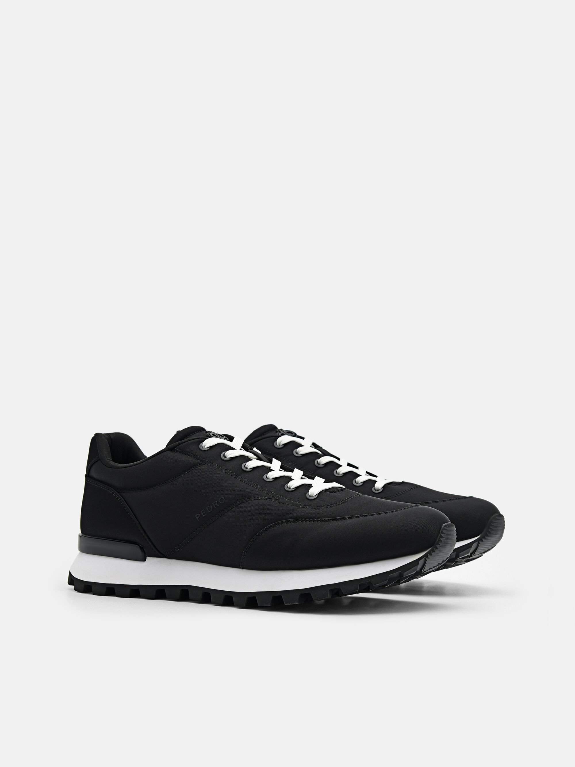 Track Nylon Sneakers, Black, hi-res