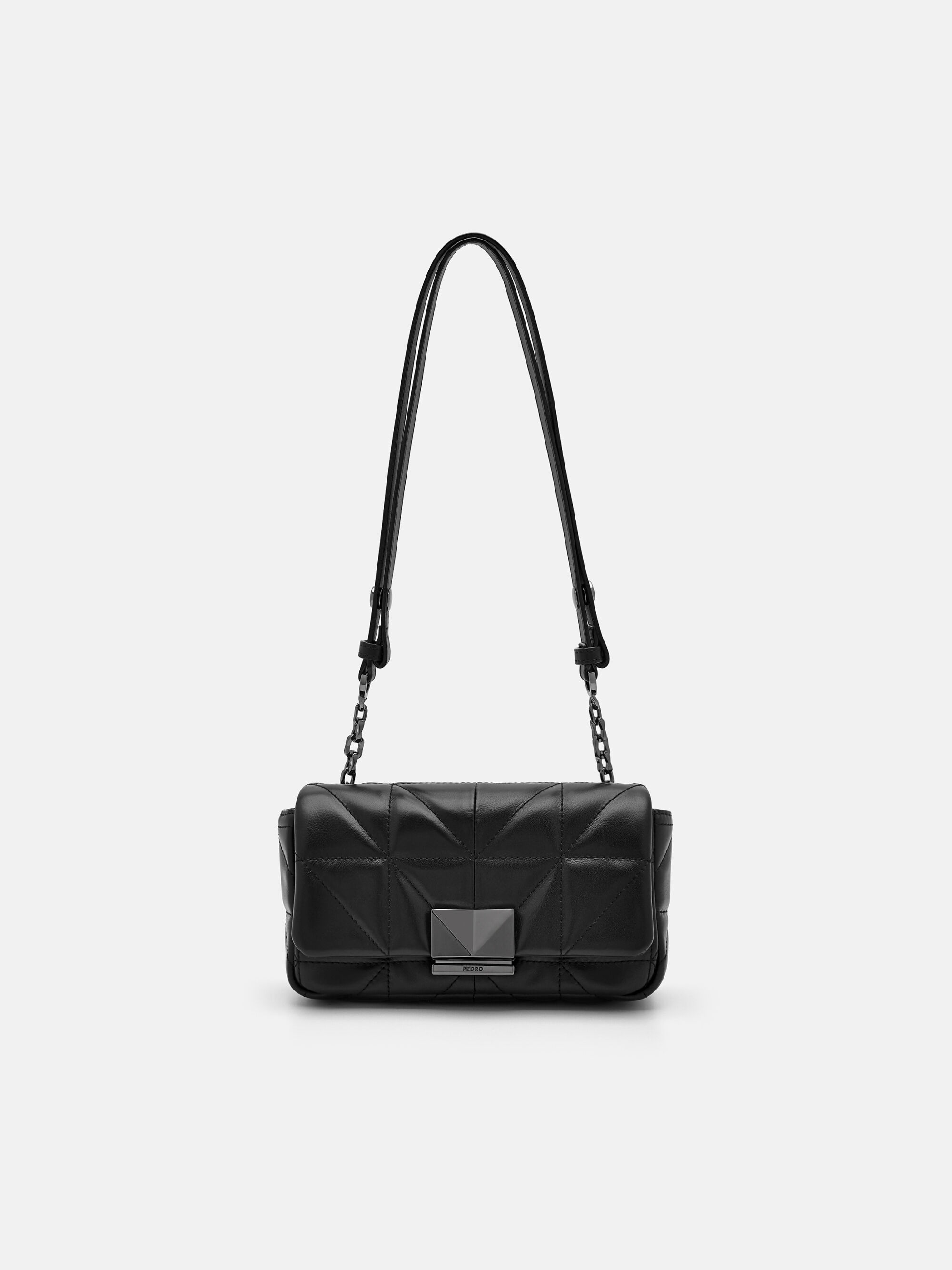 PEDRO Studio Leather Mini Shoulder Bag in Pixel, Black, hi-res