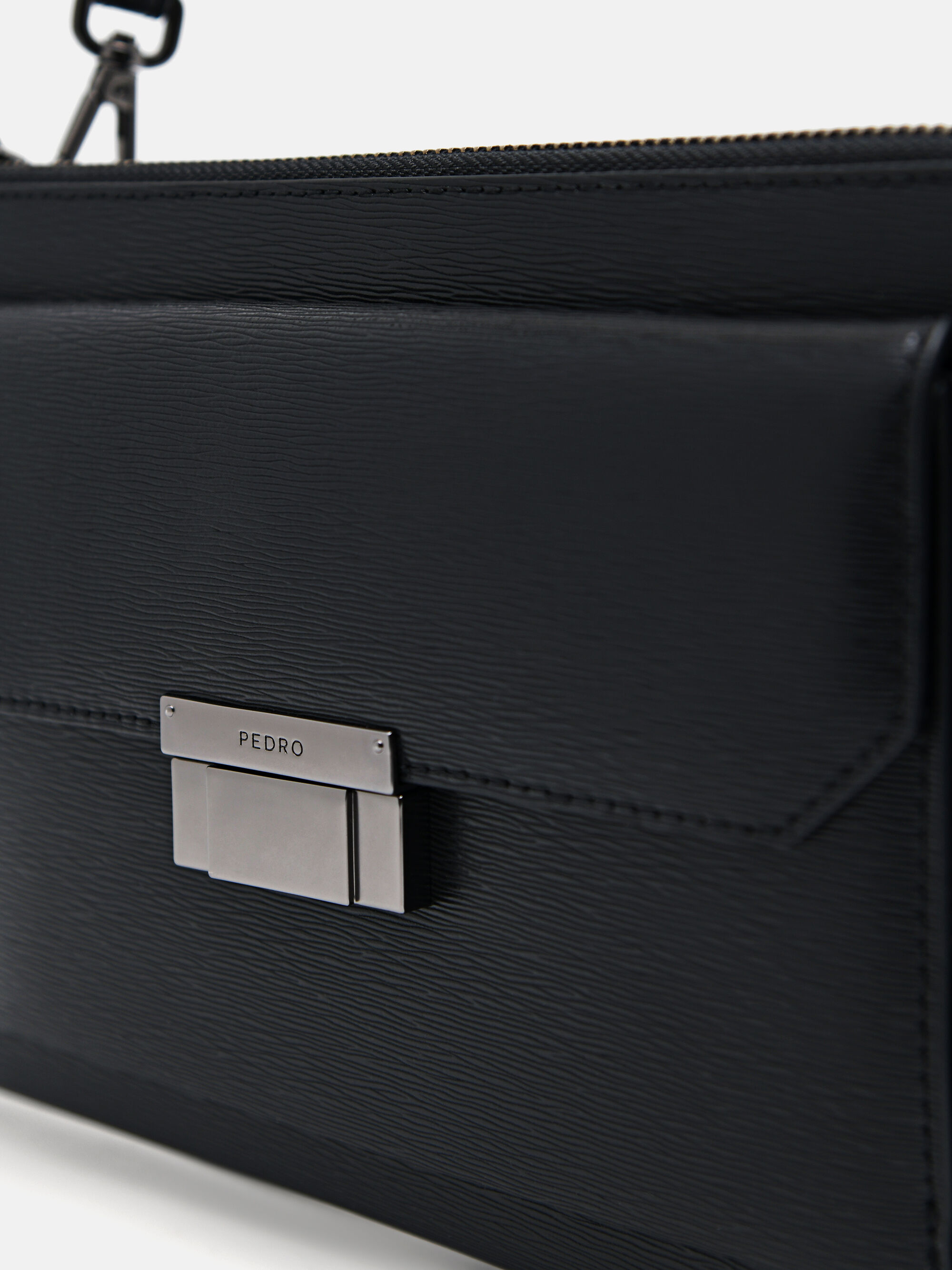 Henry Leather Clutch Bag, Black, hi-res