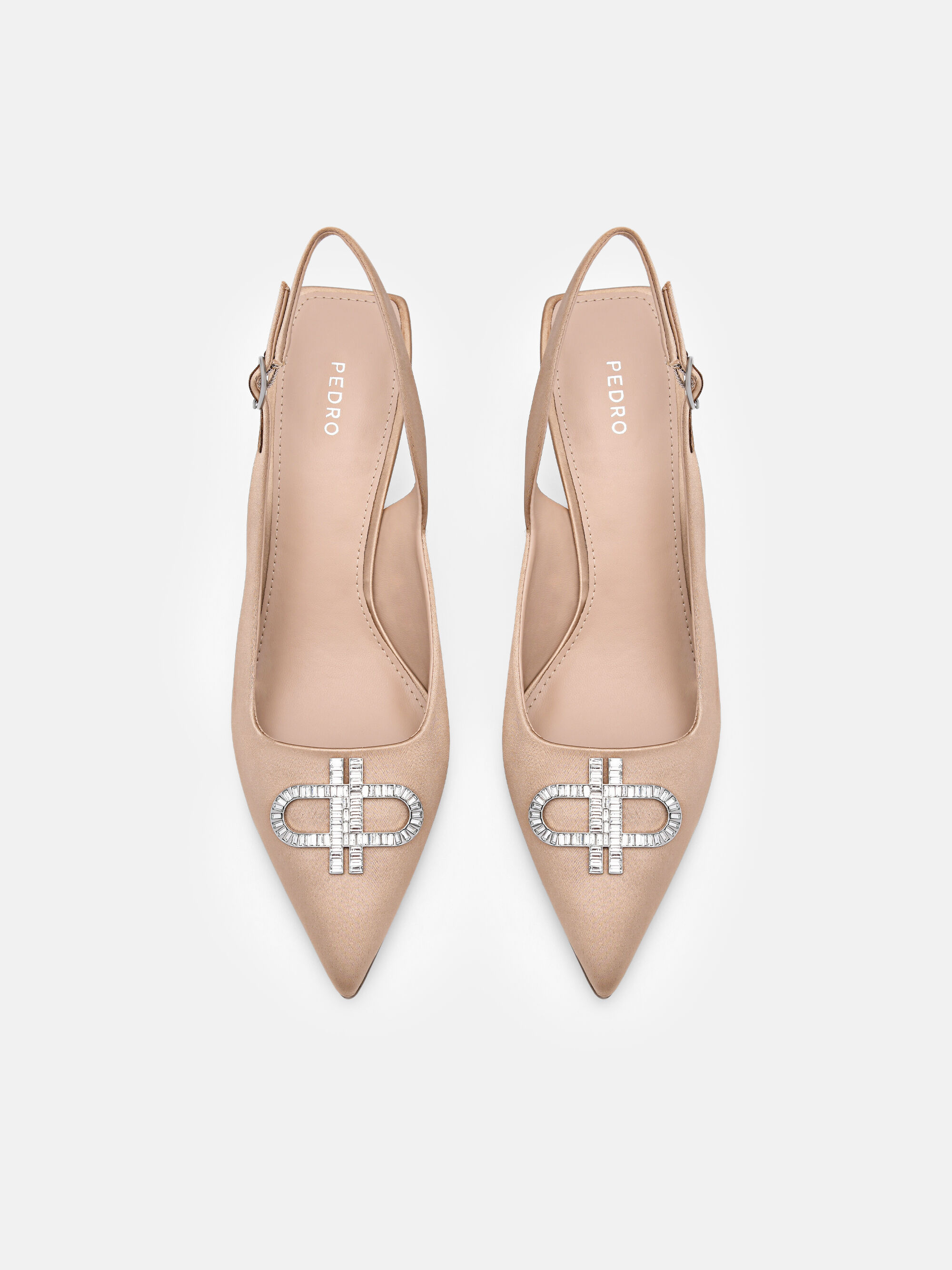 PEDRO Icon Satin Pumps, Nude, hi-res