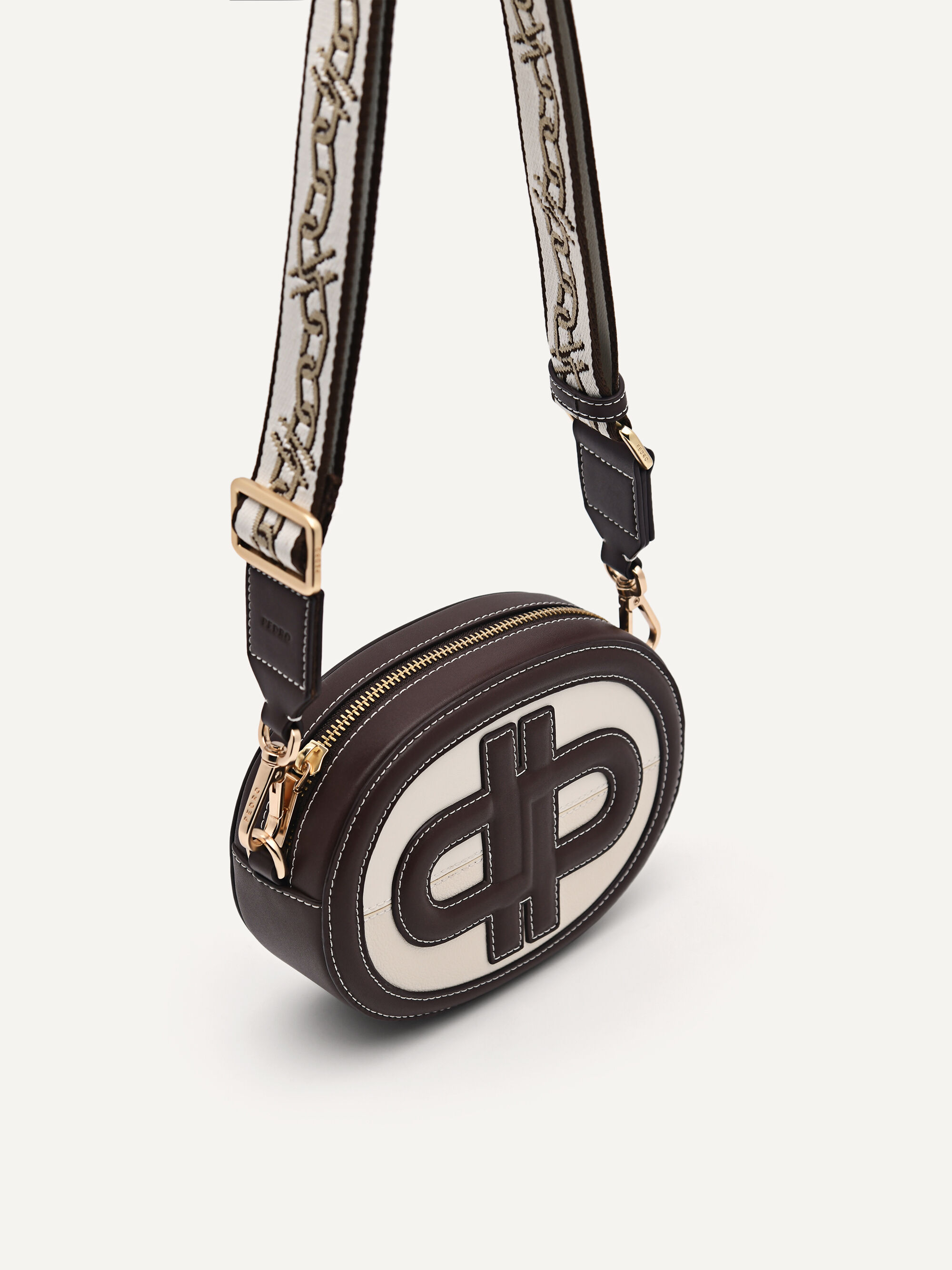 PEDRO Icon Round Leather Shoulder Bag, Multi, hi-res