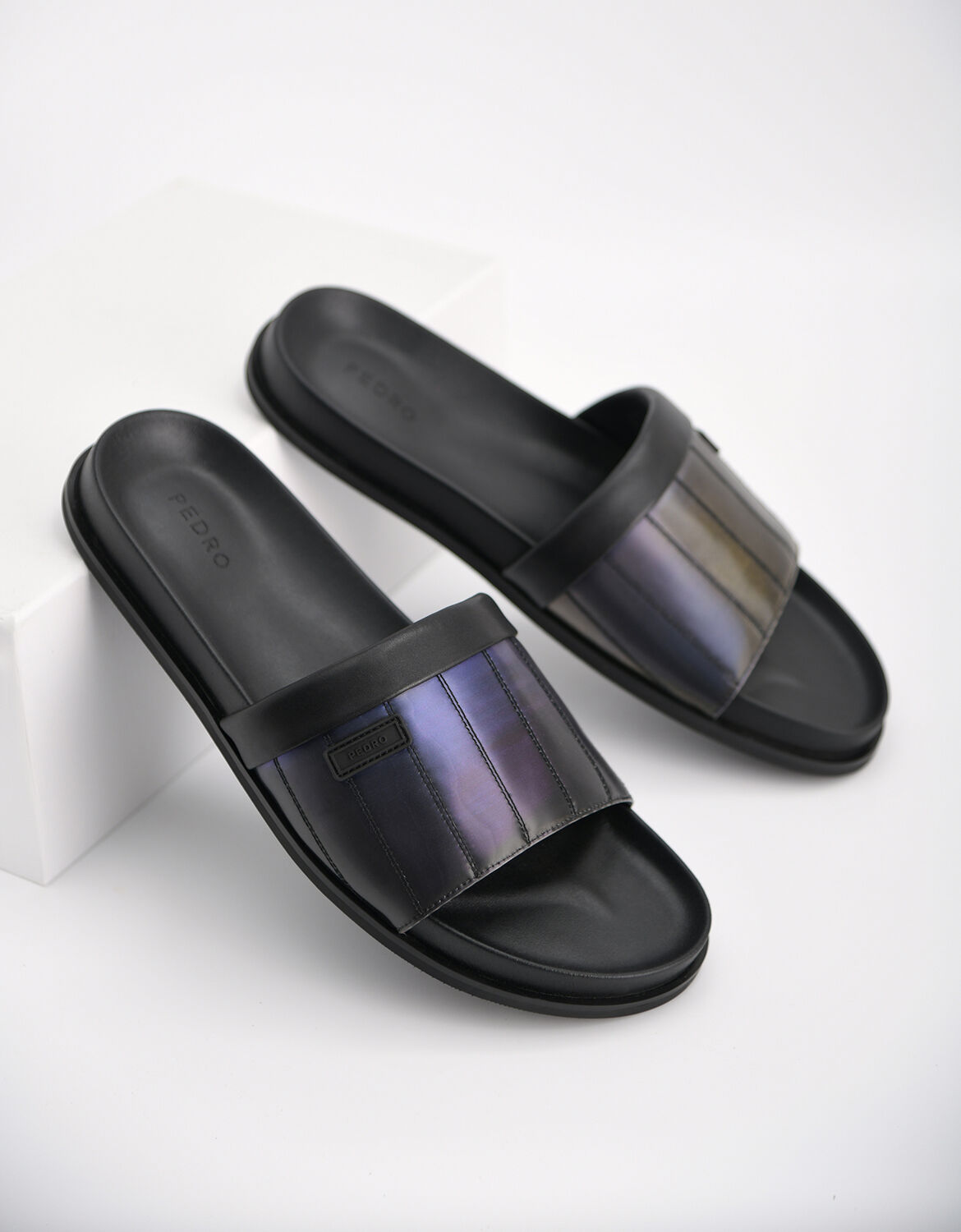 Iridescent Padded Slides, Multi, hi-res