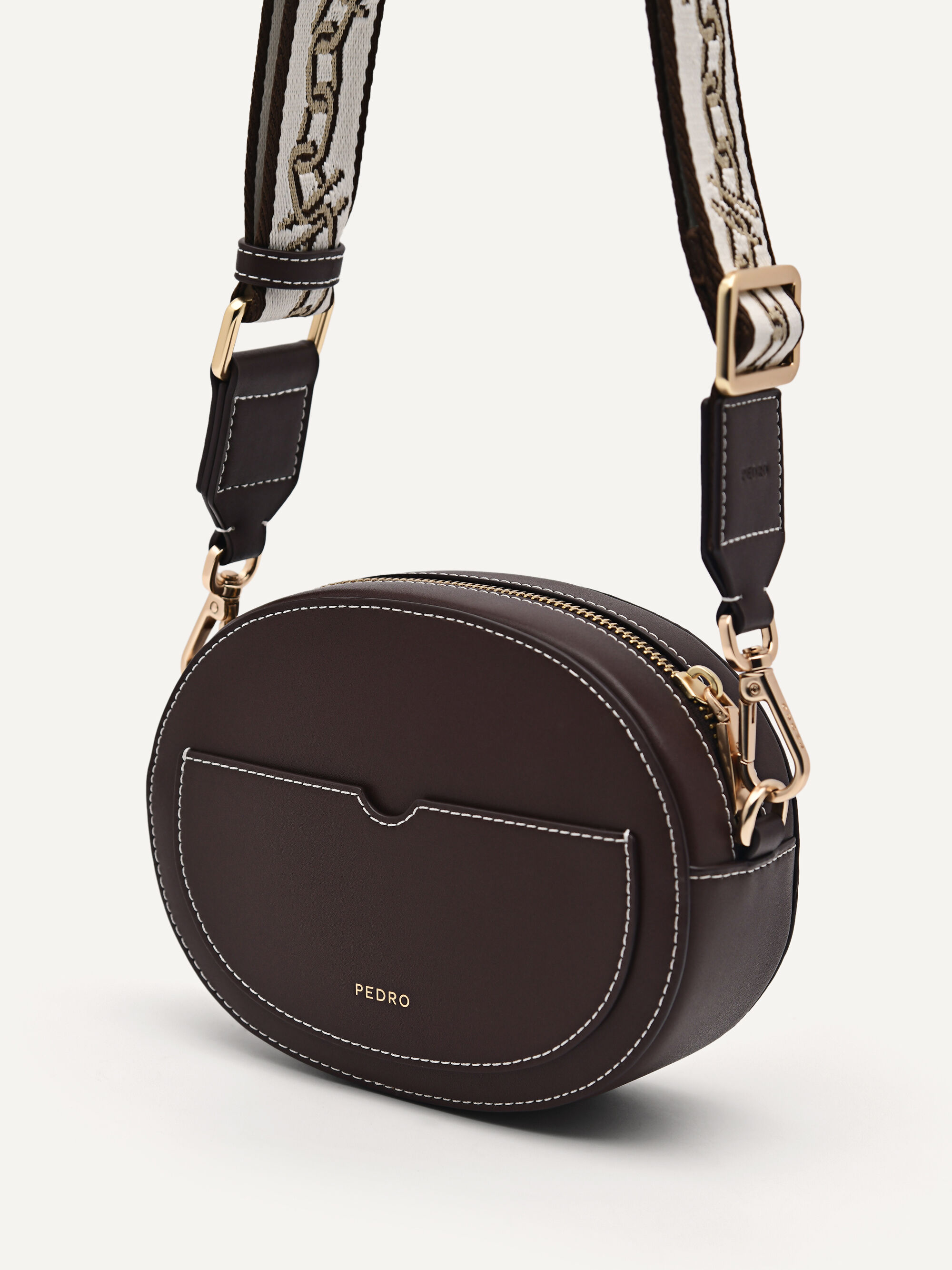 PEDRO Icon Round Leather Shoulder Bag, Multi, hi-res