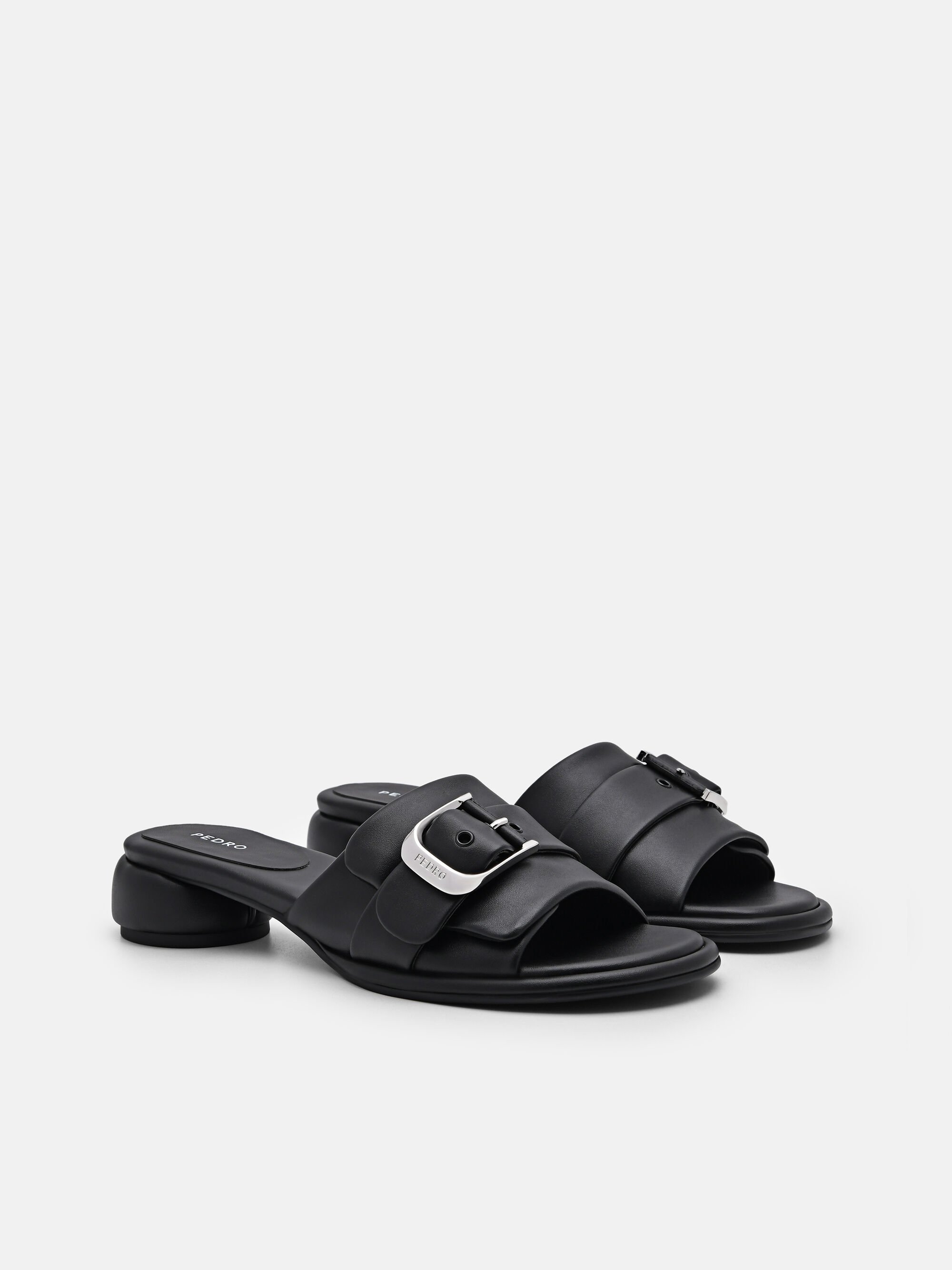 Helix Heel Sandals, Black, hi-res