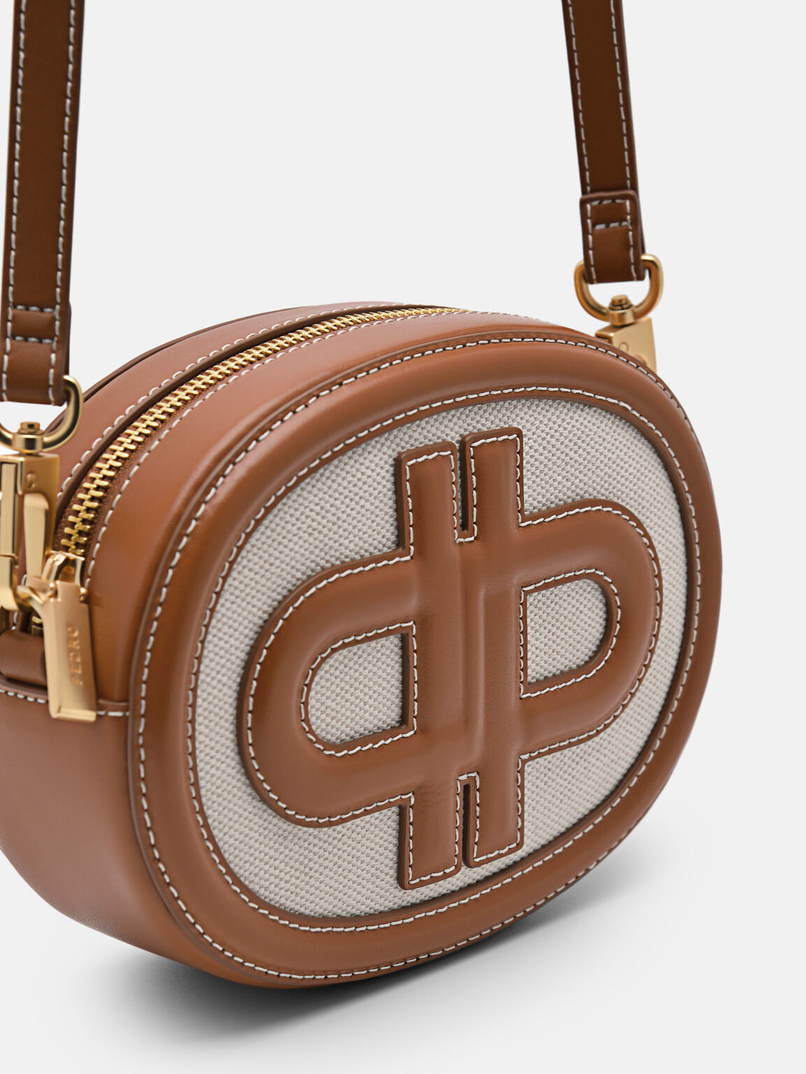 PEDRO Icon Round Leather Shoulder Bag, Cognac, hi-res