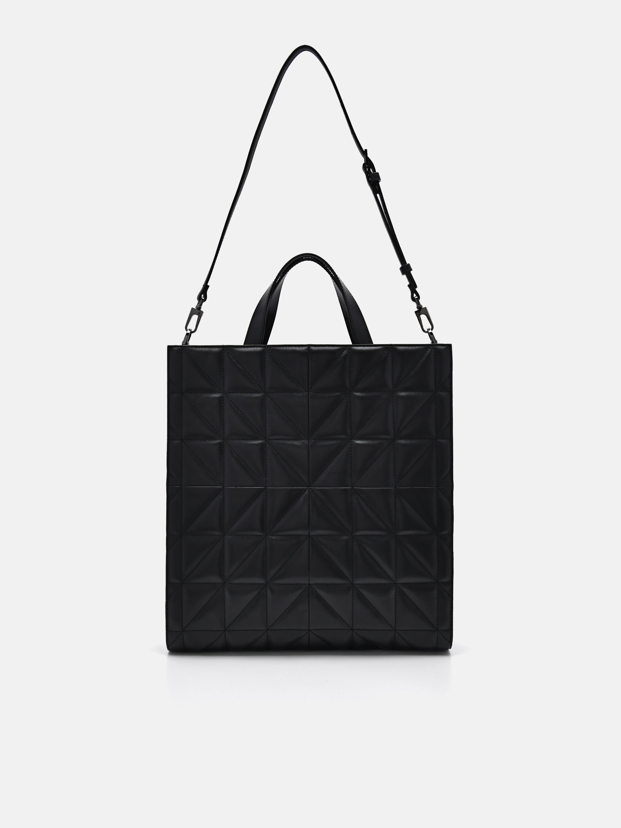 Túi tote phom chữ nhật Studio Kayla Leather Pixel, Đen, hi-res