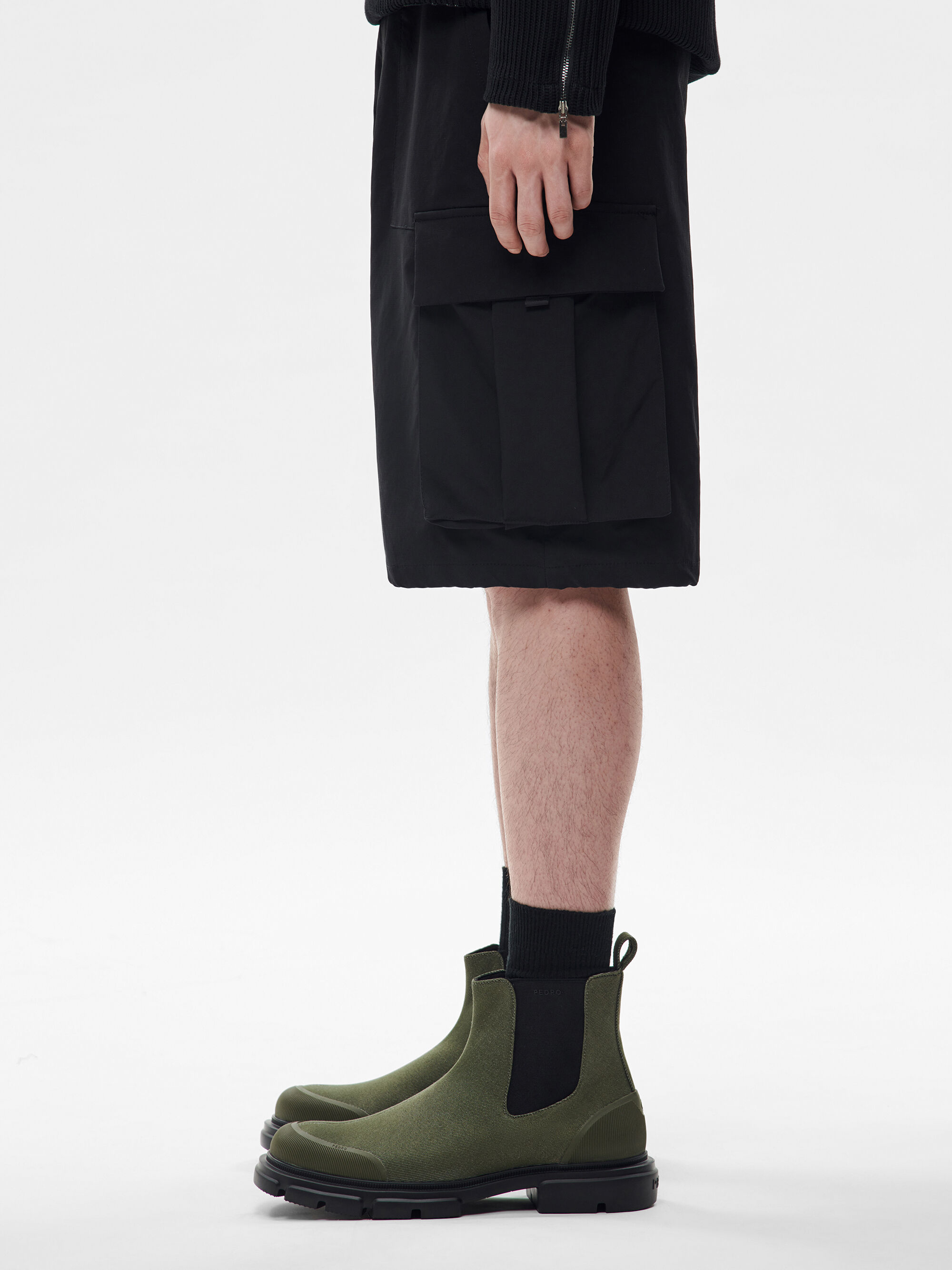 Ellis Leather Chelsea Boots, Military Green, hi-res