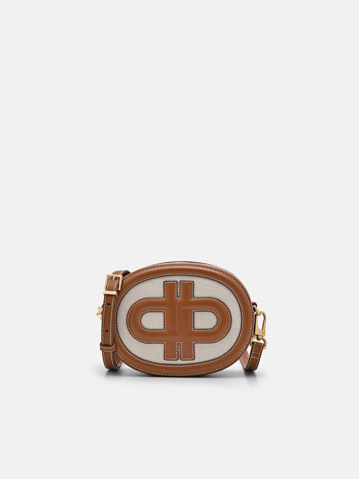 PEDRO Icon Round Leather Shoulder Bag, Cognac, hi-res