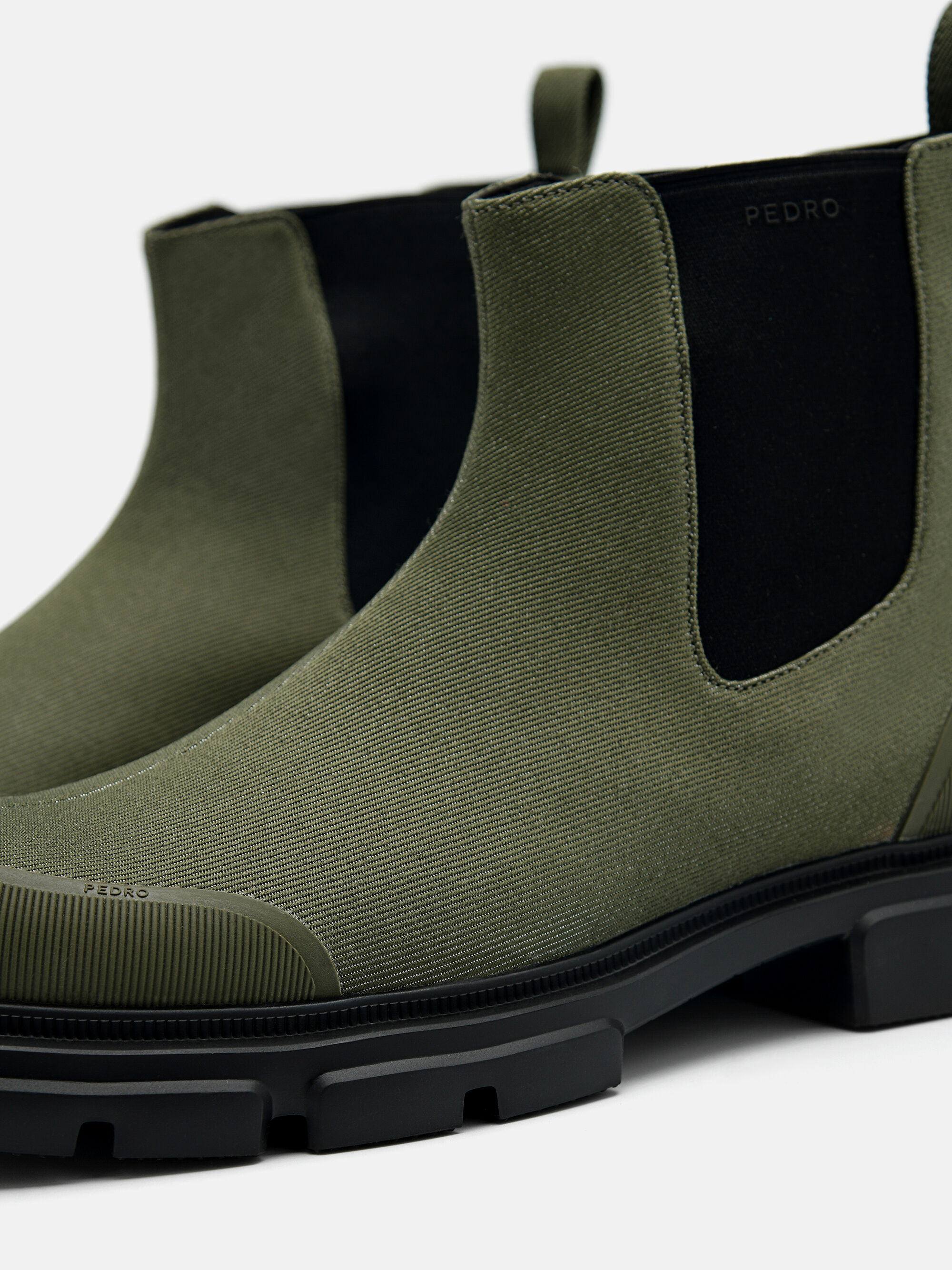 Ellis Leather Chelsea Boots, Military Green, hi-res