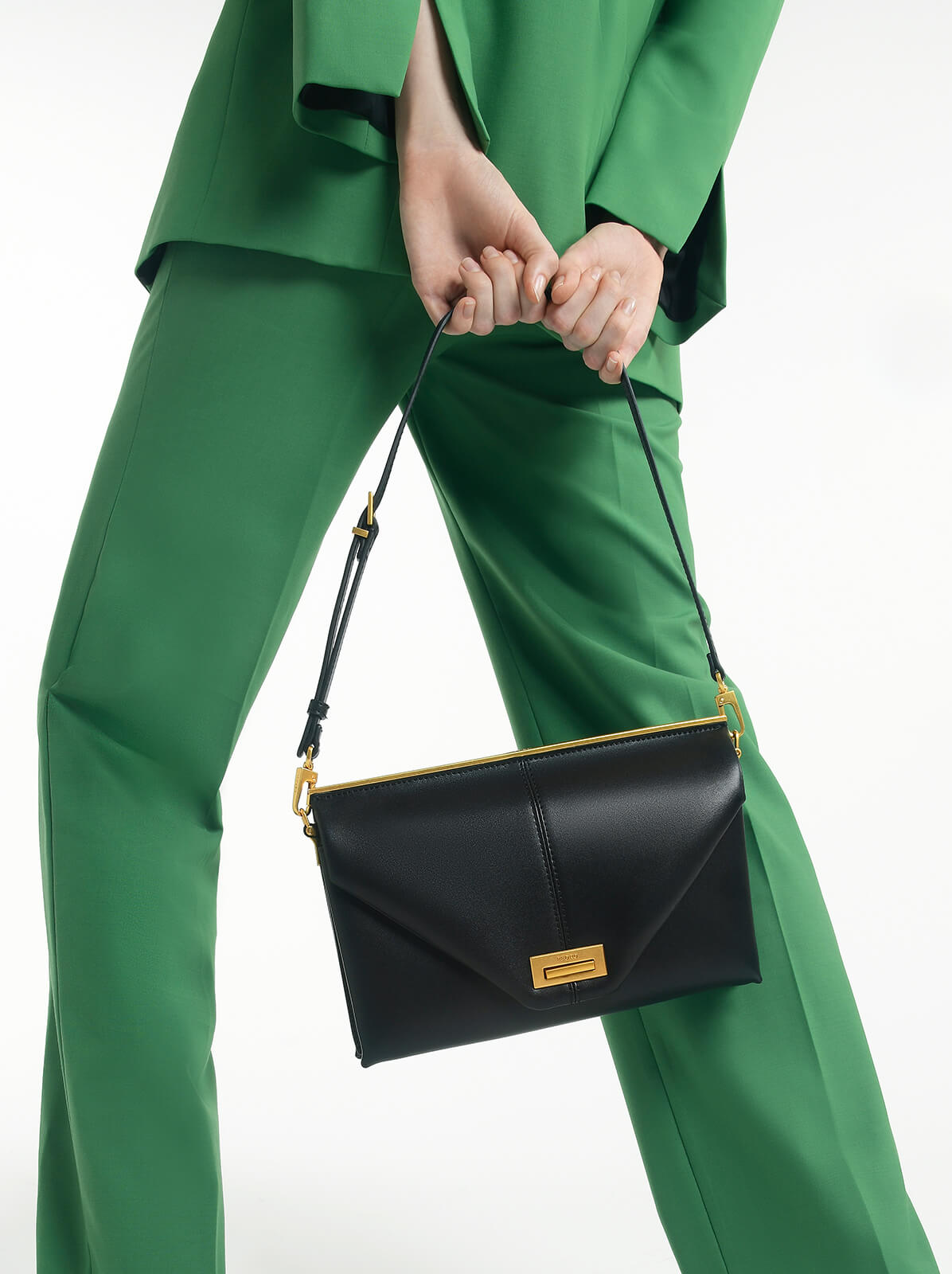 PEDRO Studio Pixel Leather Shoulder Bag - Dark Green