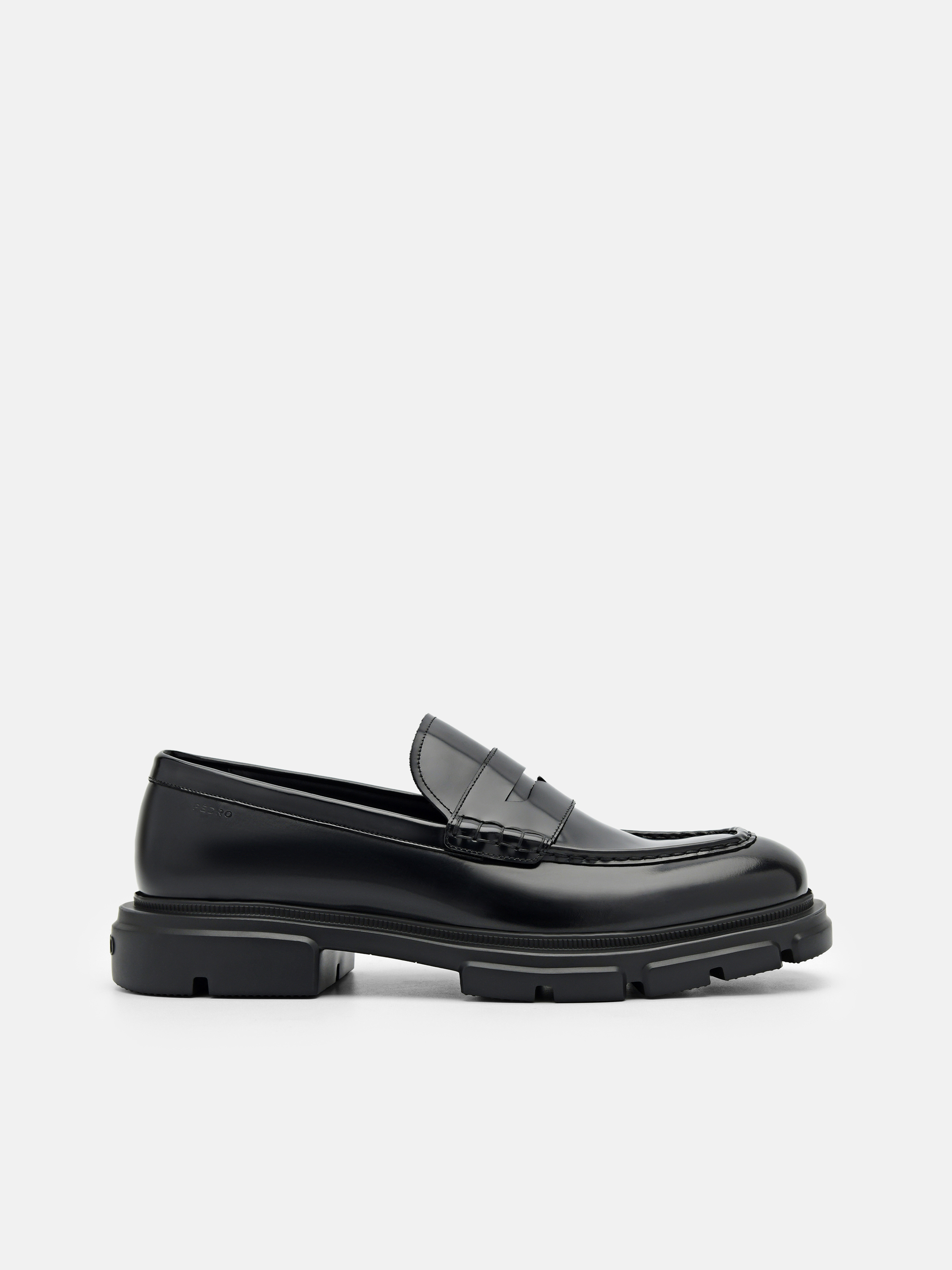 Mens black loafers sale size 14