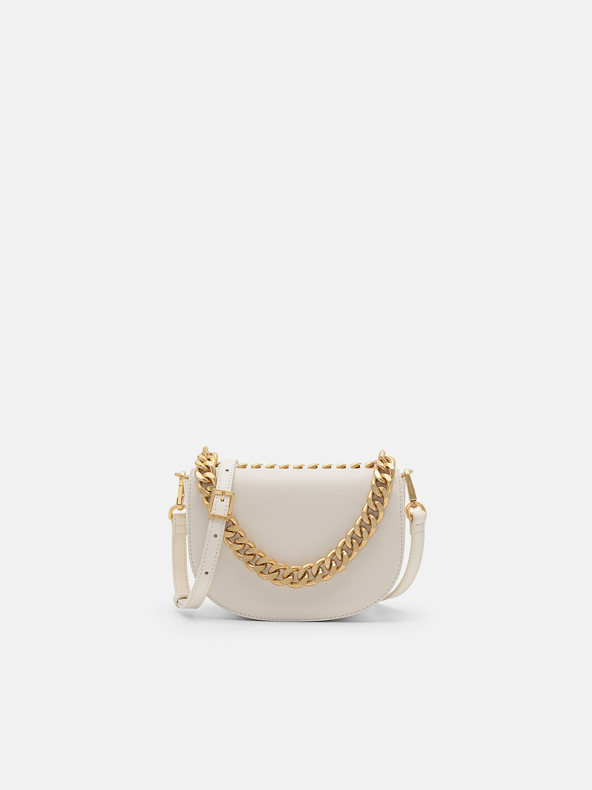 White crossbody bag on sale with gold chain