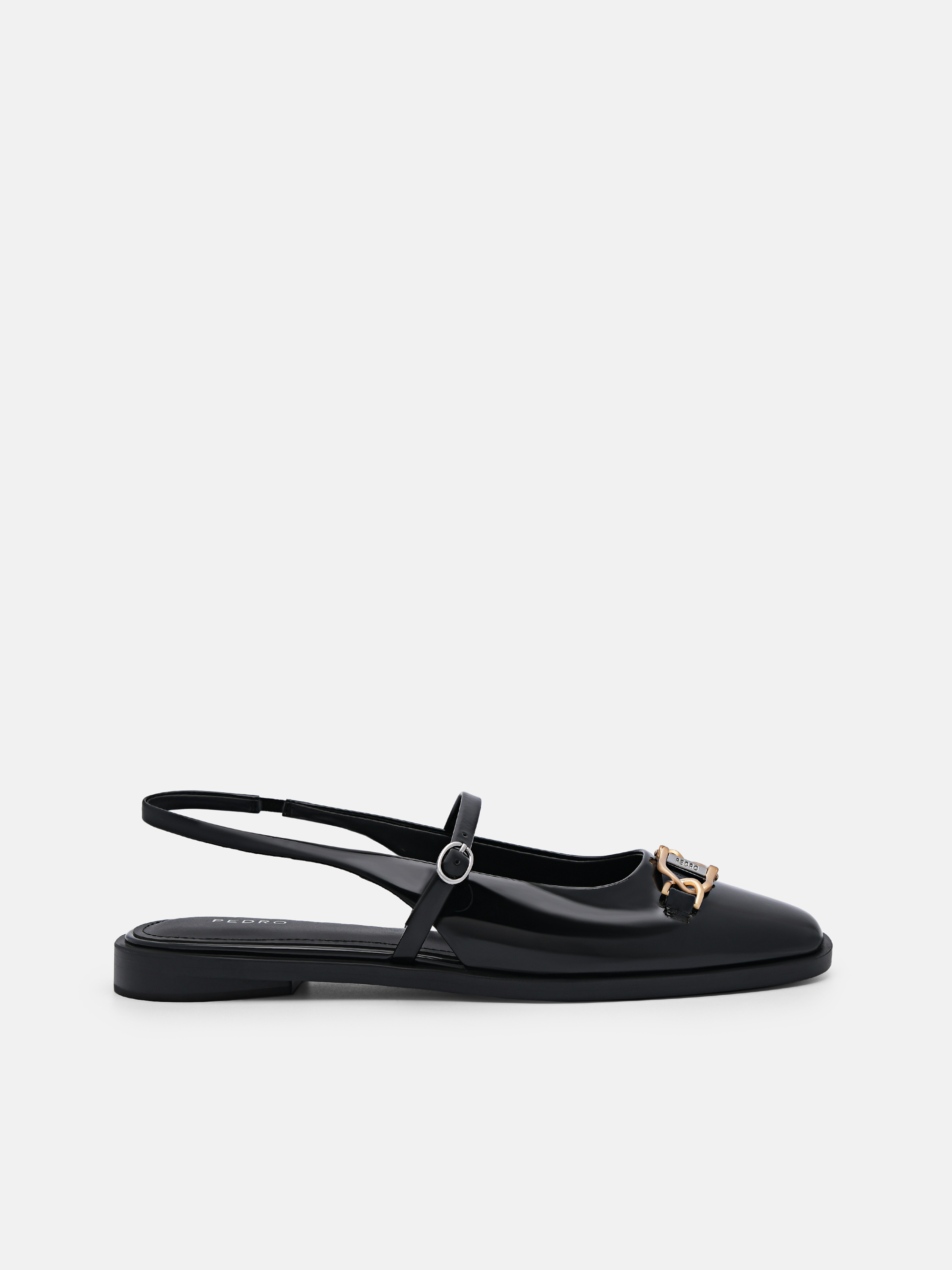 Black Jean Leather Slingback Sandals - PEDRO SG