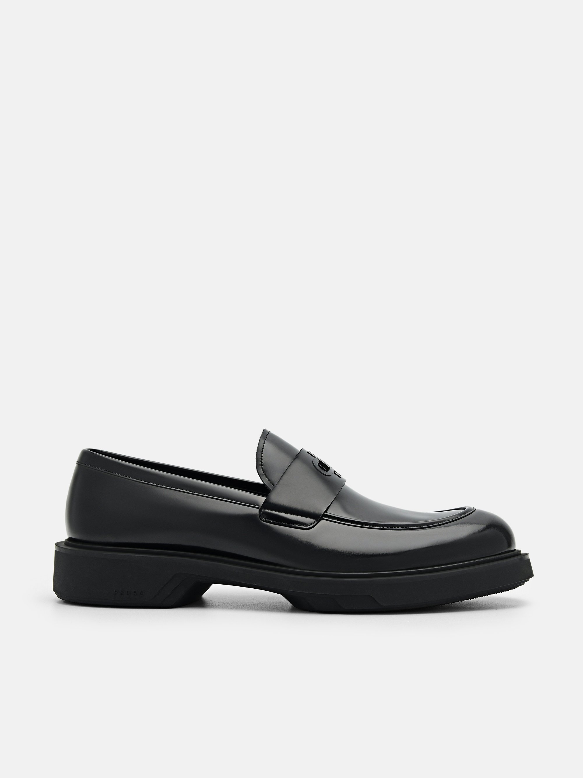 Black PEDRO Icon Loop Leather Penny Loafers PEDRO MY