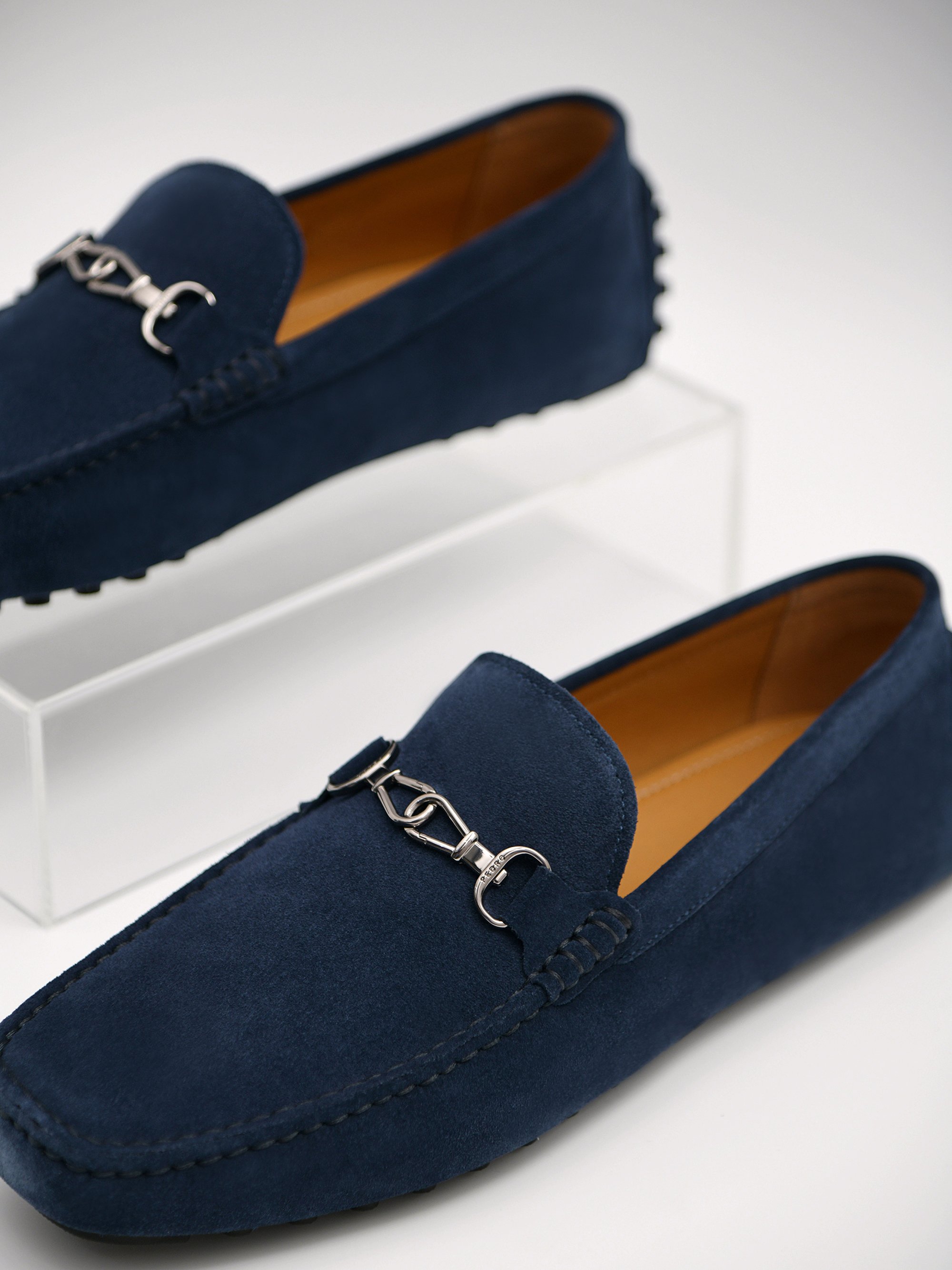 navy blue moccasins mens