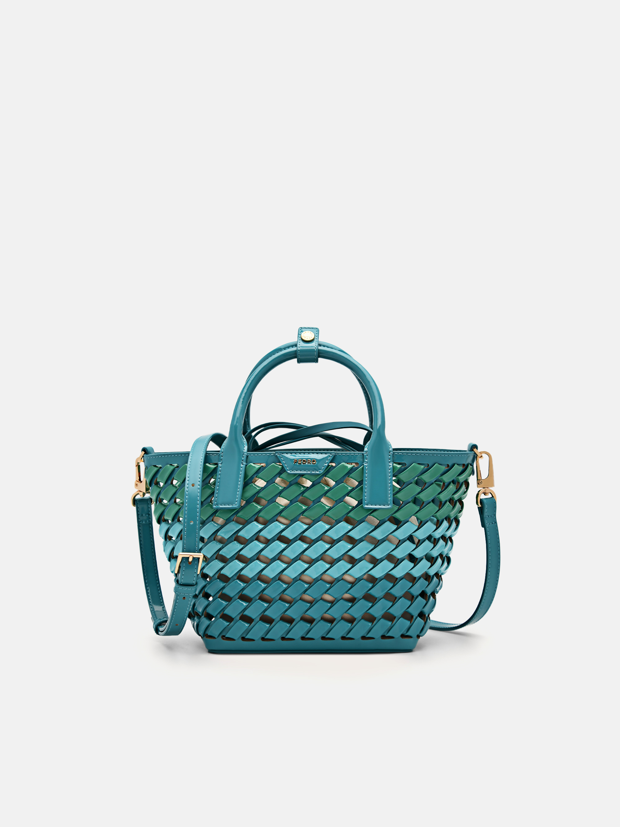Woven Faux Leather Tote by Anthropologie in Green, Women's