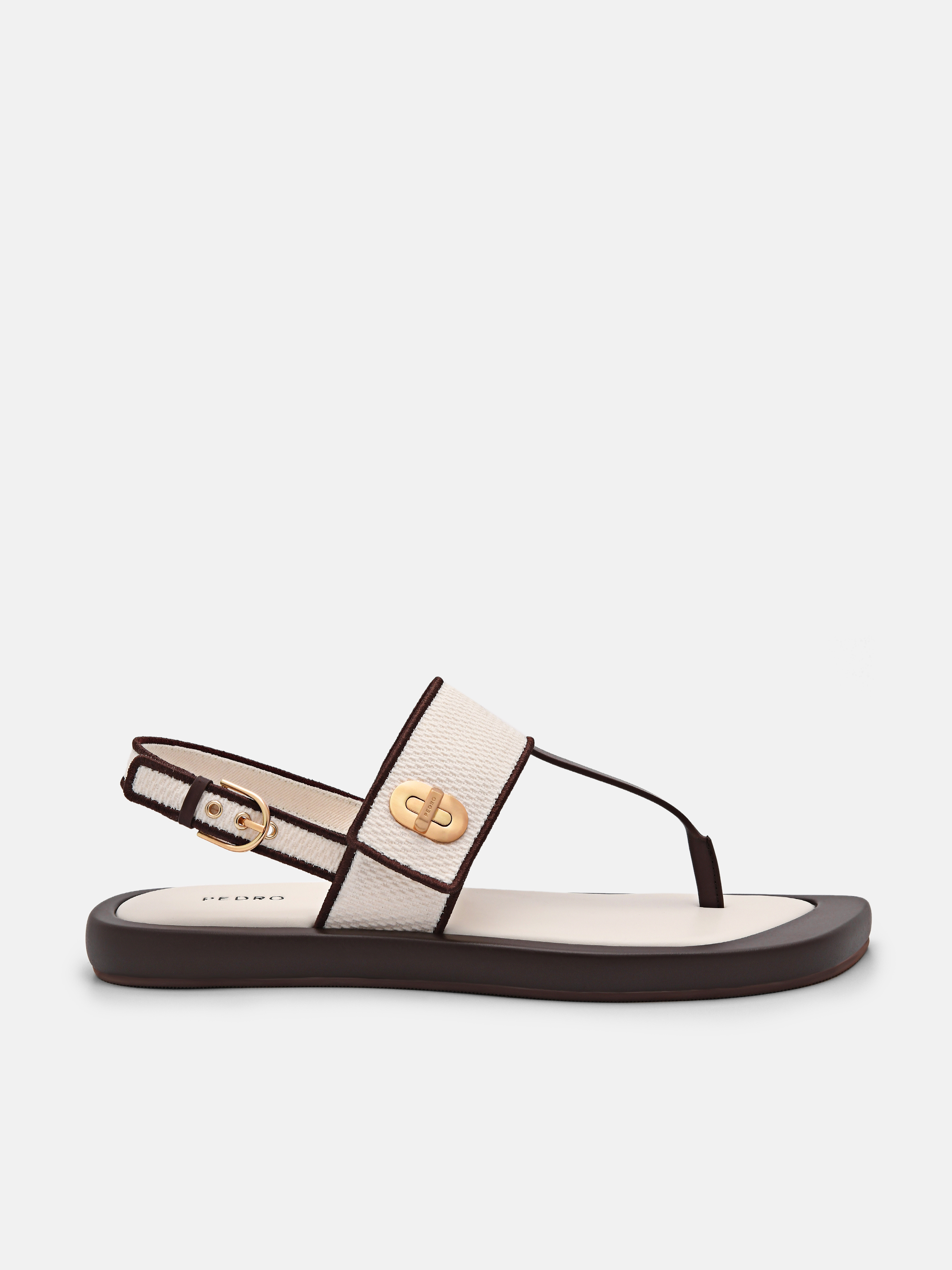 Beige Brie Thong Sandals - PEDRO SG