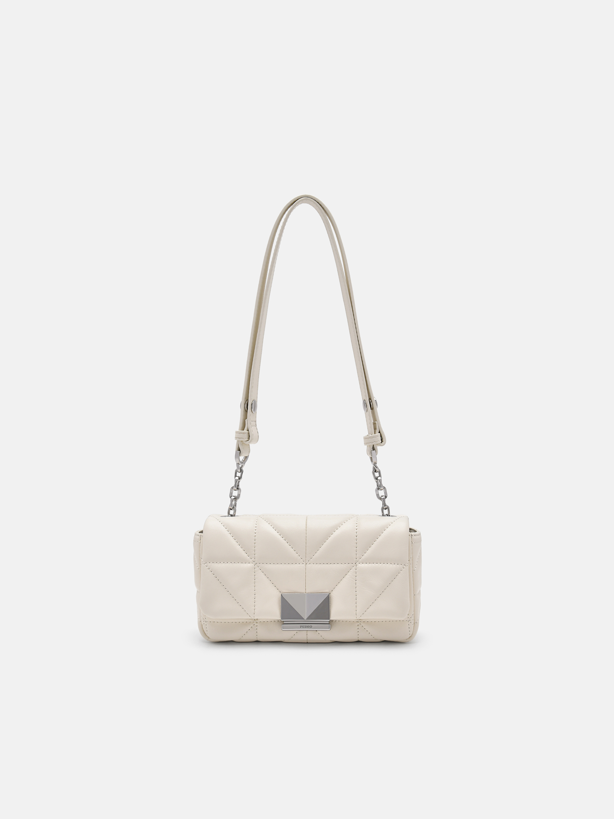 Chalk PEDRO Studio Leather Mini Shoulder Bag in Pixel - PEDRO SG