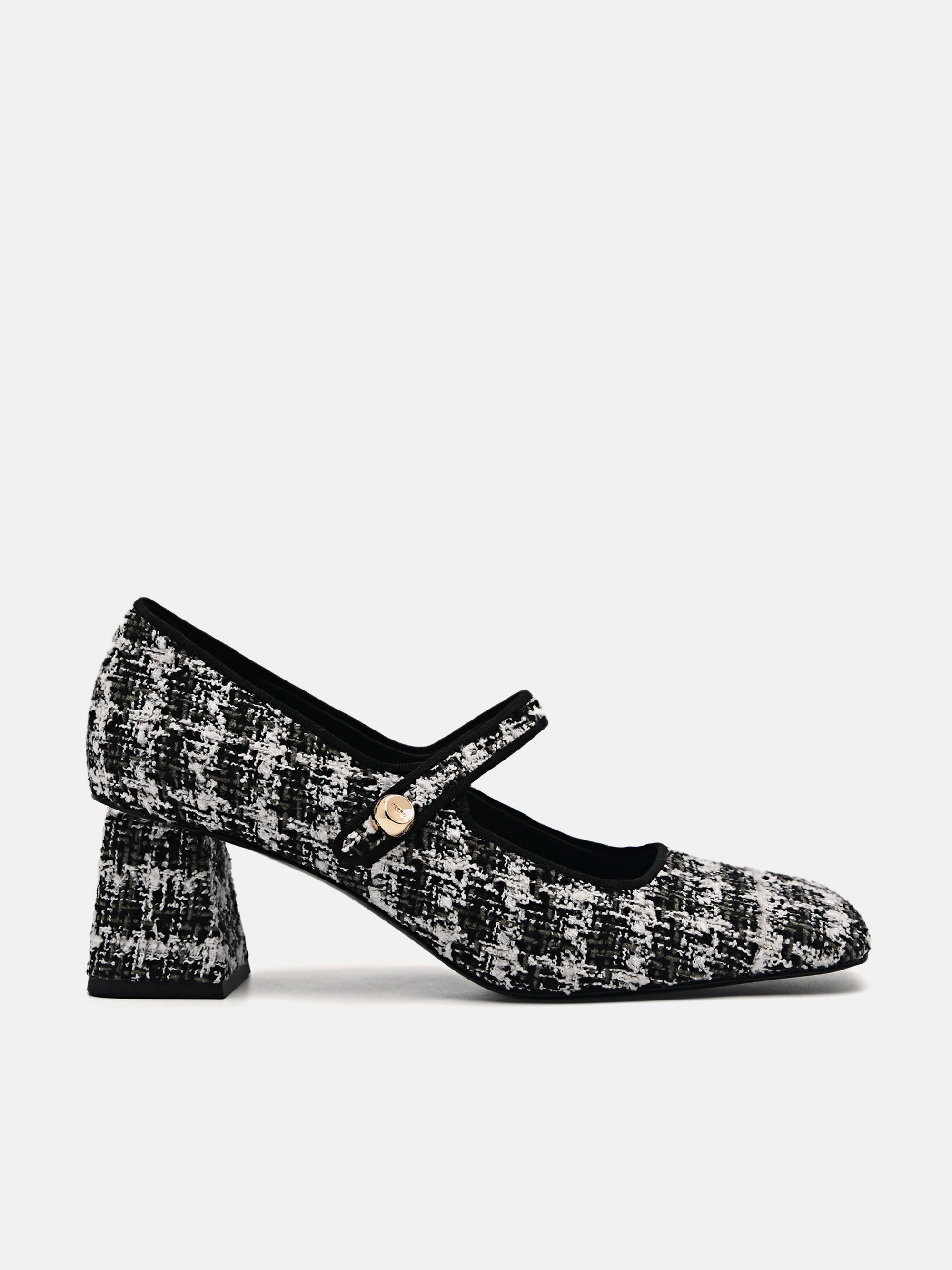 Black Tweed Mastaba Heels | PEDRO UK