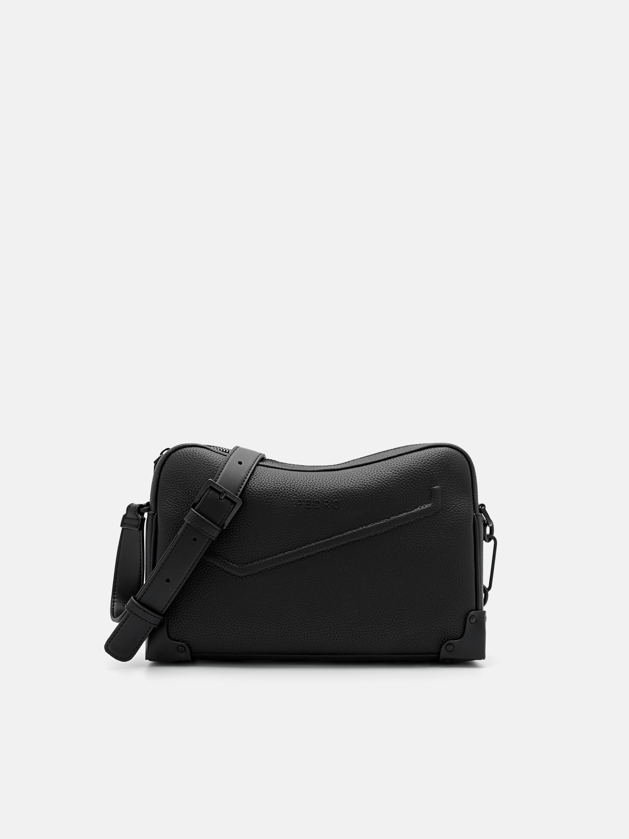 Black Taper Leather Sling Bag - PEDRO US