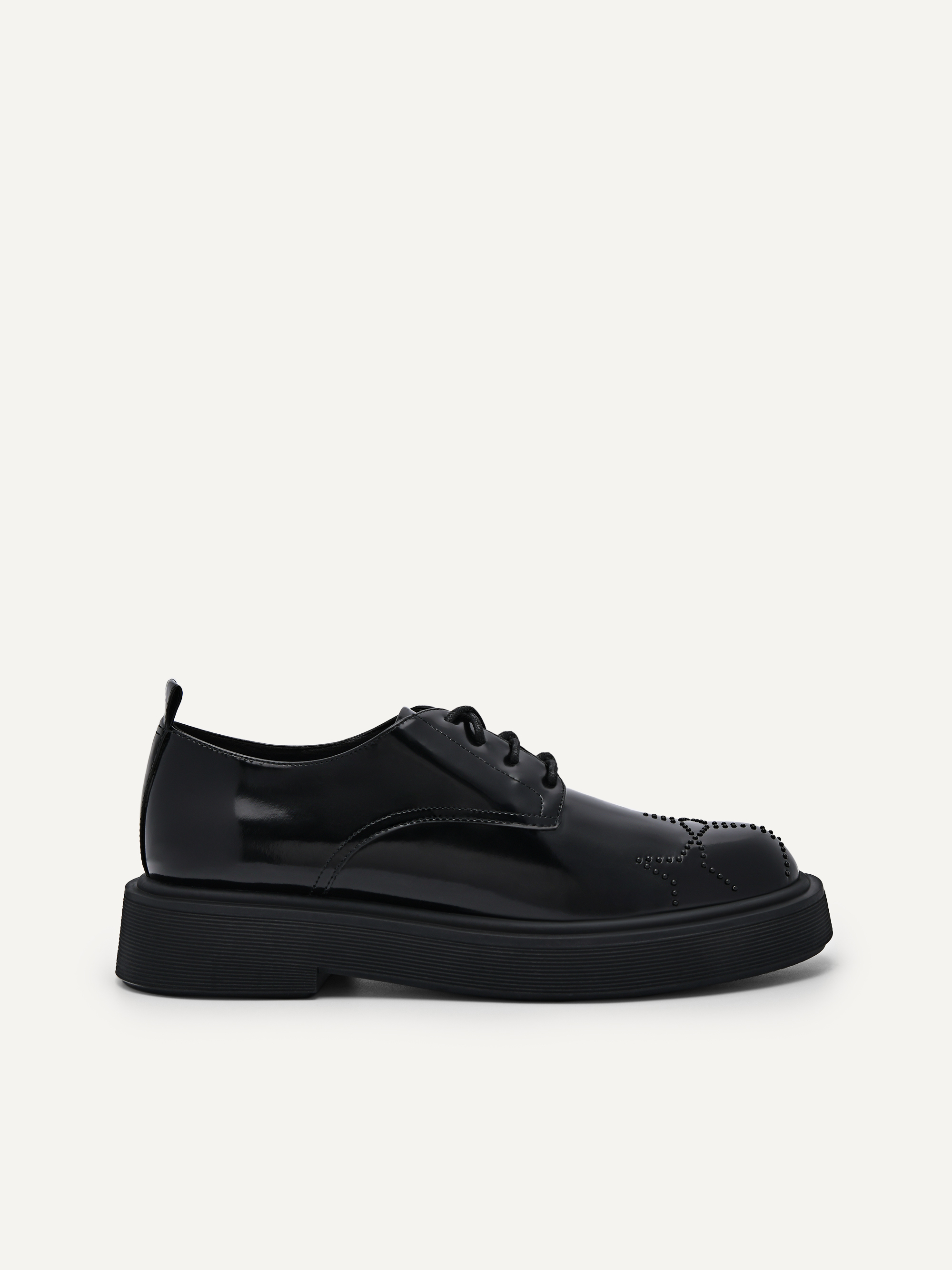 Black Maisie Leather Derby Shoes - PEDRO SG